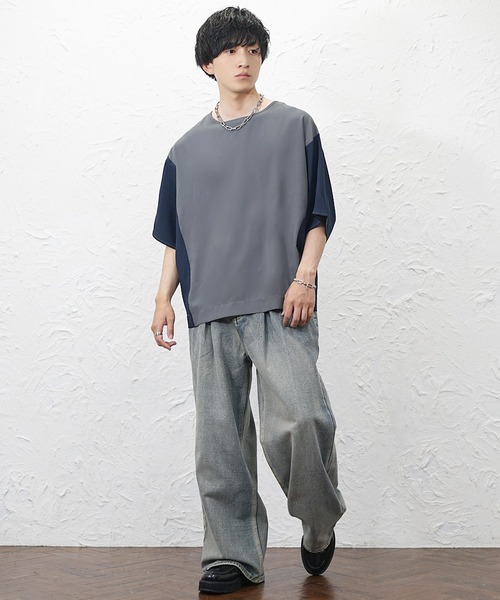 MinoriTY(マイノリティ)の「【MinoriTY】スムースタッチエアリードルマンシルエットTシャツ メンズ 夏服 ビッグT オーバーサイズ ルーズフィット(Tシャツ/カットソー・メンズ・ブラック/ワイン/キャメル/グレー系その他/ブルー系その他/スミクロ/ブルー・L/M/S)」の8枚目の写真