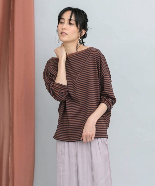 Bou Jeloud(ブージュルード)の「抗菌ケア2wayネックボーダープルオーバー(Tシャツ/カットソー・レディース・ブラック/ブラウン・FREE)」の17枚目の写真