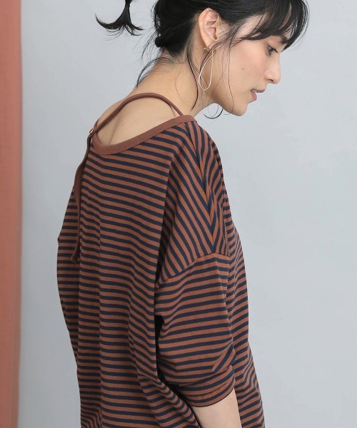 Bou Jeloud(ブージュルード)の「抗菌ケア2wayネックボーダープルオーバー(Tシャツ/カットソー・レディース・ブラック/ブラウン・FREE)」の19枚目の写真