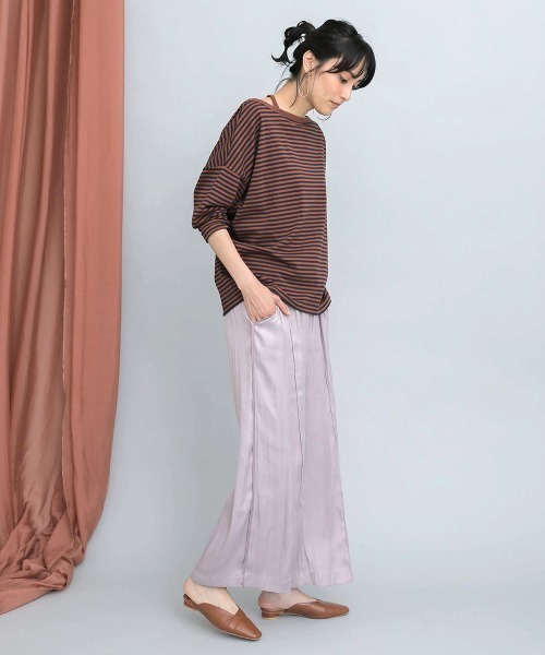 Bou Jeloud(ブージュルード)の「抗菌ケア2wayネックボーダープルオーバー(Tシャツ/カットソー・レディース・ブラック/ブラウン・FREE)」の20枚目の写真