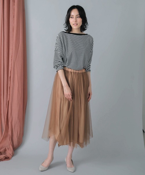 Bou Jeloud(ブージュルード)の「抗菌ケア2wayネックボーダープルオーバー(Tシャツ/カットソー・レディース・ブラック/ブラウン・FREE)」の5枚目の写真