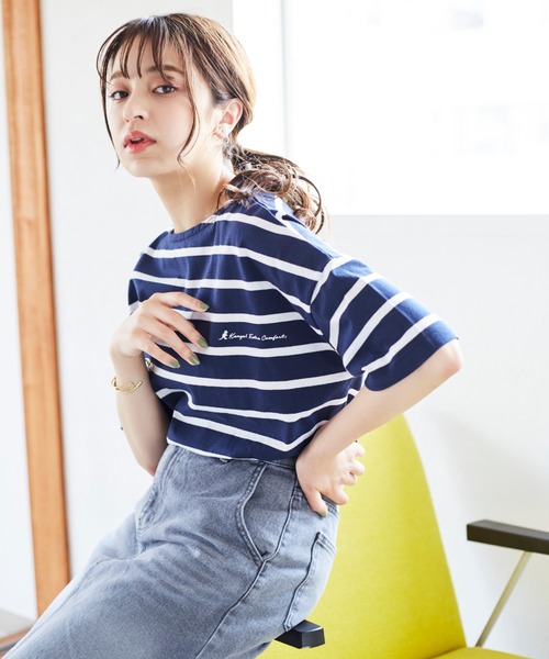 KANGOL EXTRA COMFORT（カンゴールエクストラコンフォート）の「WEB別注【KANGOL EXTRA COMFORT(カンゴール エクストラ コンフォート)】ボートネックプルオーバー（Tシャツ/カットソー・レディース・オフホワイト/ネイビー/ブラック/ダークブラウン/モカ/ブラウン・LL/L/M）」の6枚目の写真