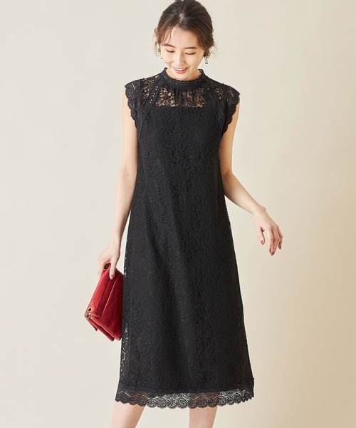 Nostalgia アンドドットノスタルジア の レース切替フレアワンピース ワンピース Wear