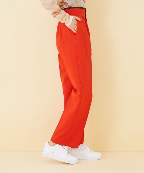 STUDIOUS(ステュディオス)の「【STUDIOUS】センタープレスタックストレートパンツ(その他パンツ・レディース・パープル/レッド/ブラック・1/2)」の9枚目の写真