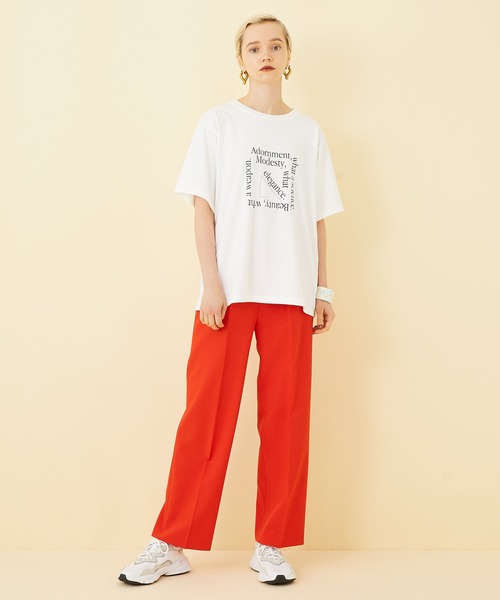 STUDIOUS(ステュディオス)の「【STUDIOUS】センタープレスタックストレートパンツ(その他パンツ・レディース・パープル/レッド/ブラック・1/2)」の16枚目の写真