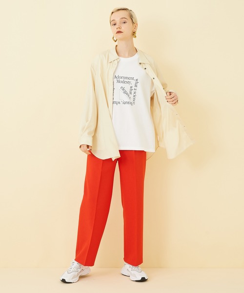 STUDIOUS(ステュディオス)の「【STUDIOUS】センタープレスタックストレートパンツ(その他パンツ・レディース・パープル/レッド/ブラック・1/2)」の19枚目の写真