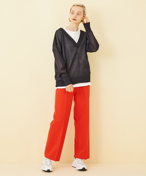 STUDIOUS(ステュディオス)の「【STUDIOUS】センタープレスタックストレートパンツ(その他パンツ・レディース・パープル/レッド/ブラック・1/2)」の20枚目の写真