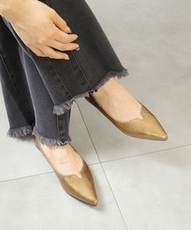 Sekine ゴールド ポインテッドトゥ 23 パンプス（ゴールド/金色系・ポインテッドトゥ）ファッション通販