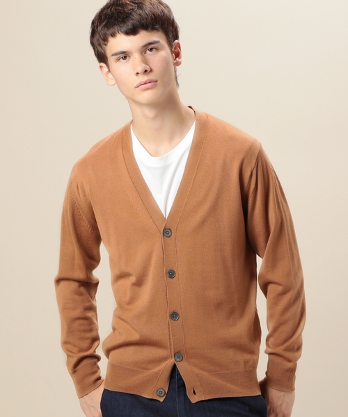 BEAUTY&YOUTH UNITED ARROWS（ビューティーアンドユースユナイテッドアローズ）の「BY イタリー ヤーン V カーディガン§◆（カーディガン/ボレロ・メンズ・ブラウン/ライトブルー/ブラック/グレー/ネイビー・LARGE/SMALL/MEDIUM/X-LARGE）」の4枚目の写真