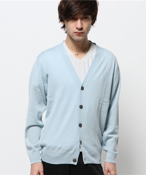 BEAUTY&YOUTH UNITED ARROWS（ビューティーアンドユースユナイテッドアローズ）の「BY イタリー ヤーン V カーディガン§◆（カーディガン/ボレロ・メンズ・ブラウン/ライトブルー/ブラック/グレー/ネイビー・LARGE/SMALL/MEDIUM/X-LARGE）」の12枚目の写真