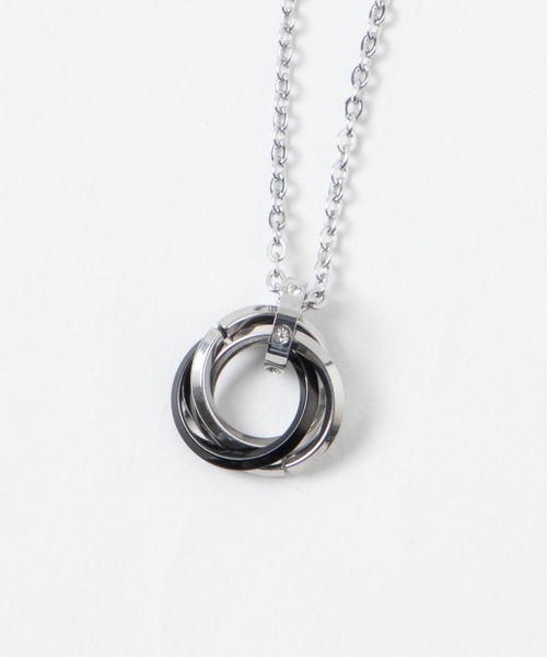 WEGO（ウィゴー）の「WEGO/ミニトリプルリングチェーンネックレス（ネックレス・メンズ・ブラック/ゴールド/ブルー/シルバー/ピンク・FREE）」の14枚目の写真