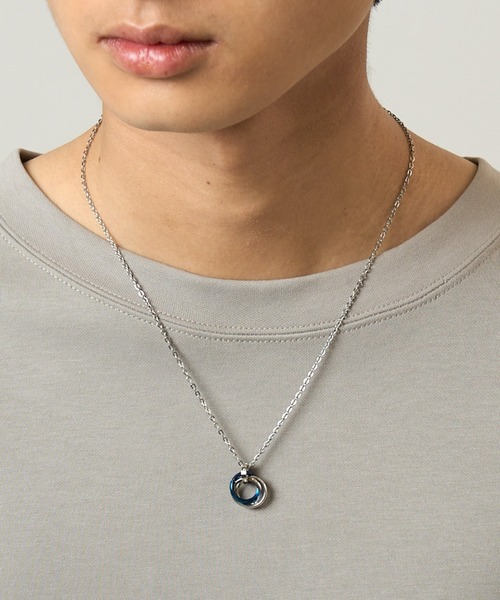 WEGO（ウィゴー）の「WEGO/ミニトリプルリングチェーンネックレス（ネックレス・メンズ・ブラック/ゴールド/ブルー/シルバー/ピンク・FREE）」の12枚目の写真