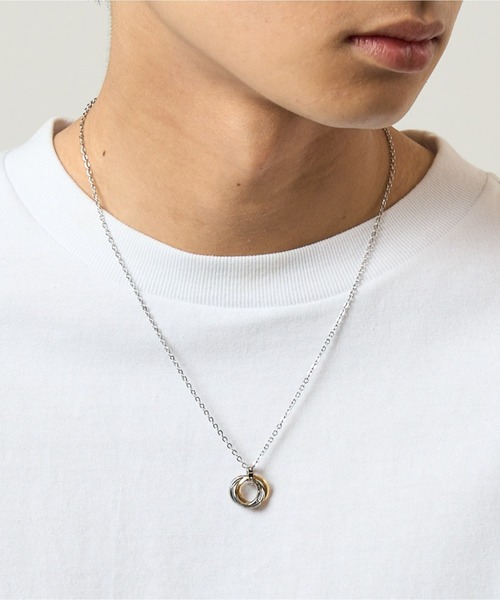 WEGO（ウィゴー）の「WEGO/ミニトリプルリングチェーンネックレス（ネックレス・メンズ・ブラック/ゴールド/ブルー/シルバー/ピンク・FREE）」の13枚目の写真