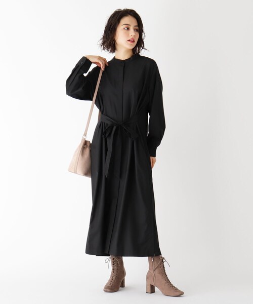 セール ベルト付きバンドカラー比翼シャツワンピース ワンピース Opaque Clip オペークドットクリップ のファッション通販 Zozotown