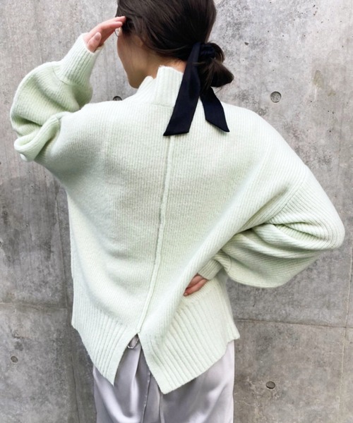 one after another NICE CLAUP(ワンアフターアナザーナイスクラップ)の「【ZOZOTOWN限定】にじいろニット(ニット/セーター・レディース・ブラック/ベージュ/パープル/オフホワイト/サックスブルー/ミント/ライトピンク・FREE)」の5枚目の写真