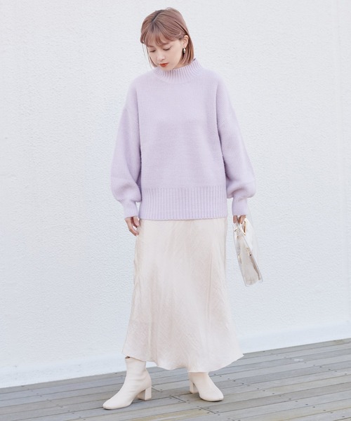 one after another NICE CLAUP(ワンアフターアナザーナイスクラップ)の「【ZOZOTOWN限定】にじいろニット(ニット/セーター・レディース・ブラック/ベージュ/パープル/オフホワイト/サックスブルー/ミント/ライトピンク・FREE)」の10枚目の写真