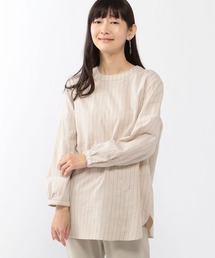 オーガニックコットンシャンブレー刺繍シャツ
