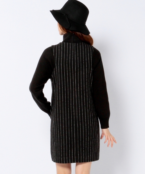 Another Edition（アナザーエディション）の「ニットハイネックストライプワンピース/AE KNIT HI/NC STRP OP◆（ワンピース・レディース・ネイビー/ブラック/グレー・ﾌﾘ-）」の5枚目の写真