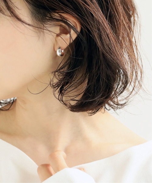 ミカヅキフープピアスwg K10 ピアス 両耳用 Lilas リラ のファッション通販 Zozotown