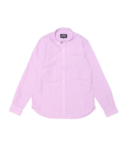 BEAMS(ビームス)の「BEAMS / ギンガムテープ ボタンダウンシャツ(シャツ/ブラウス・メンズ・ブラック/ブルー/パープル・SMALL/LARGE/MEDIUM/X-LARGE)」の6枚目の写真