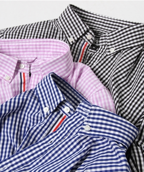 BEAMS(ビームス)の「BEAMS / ギンガムテープ ボタンダウンシャツ(シャツ/ブラウス・メンズ・ブラック/ブルー/パープル・SMALL/LARGE/MEDIUM/X-LARGE)」の10枚目の写真