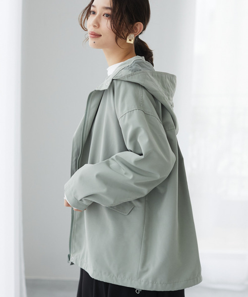 Green　Parks（グリーンパークス）の「ショートマンパ＊（マウンテンパーカー・レディース・ライトカーキ/アイボリー/ベージュ/ネイビー・FREE）」の4枚目の写真