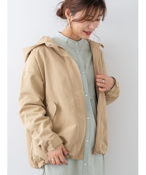 Green　Parks（グリーンパークス）の「ショートマンパ＊（マウンテンパーカー・レディース・ライトカーキ/アイボリー/ベージュ/ネイビー・FREE）」の3枚目の写真