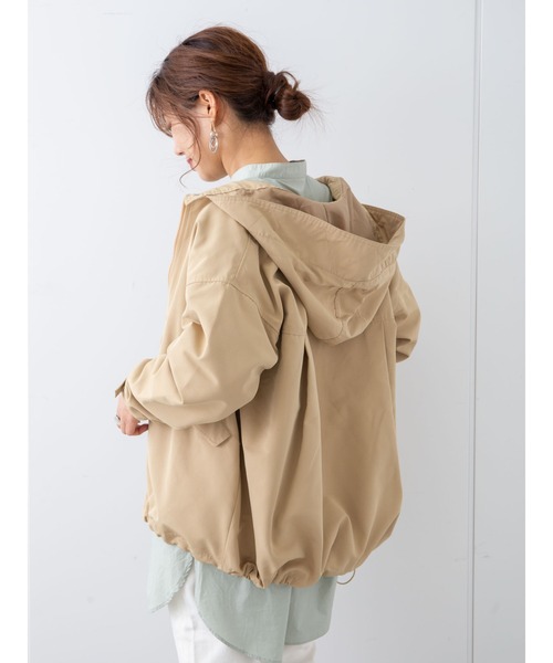 Green　Parks（グリーンパークス）の「ショートマンパ＊（マウンテンパーカー・レディース・ライトカーキ/アイボリー/ベージュ/ネイビー・FREE）」の10枚目の写真