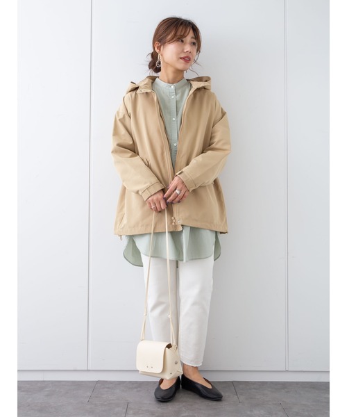 Green　Parks（グリーンパークス）の「ショートマンパ＊（マウンテンパーカー・レディース・ライトカーキ/アイボリー/ベージュ/ネイビー・FREE）」の5枚目の写真