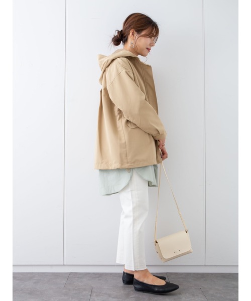 Green　Parks（グリーンパークス）の「ショートマンパ＊（マウンテンパーカー・レディース・ライトカーキ/アイボリー/ベージュ/ネイビー・FREE）」の6枚目の写真