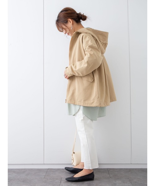 Green　Parks（グリーンパークス）の「ショートマンパ＊（マウンテンパーカー・レディース・ライトカーキ/アイボリー/ベージュ/ネイビー・FREE）」の7枚目の写真