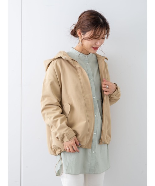 Green　Parks（グリーンパークス）の「ショートマンパ＊（マウンテンパーカー・レディース・ライトカーキ/アイボリー/ベージュ/ネイビー・FREE）」の8枚目の写真