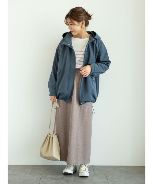 Green　Parks（グリーンパークス）の「ショートマンパ＊（マウンテンパーカー・レディース・ライトカーキ/アイボリー/ベージュ/ネイビー・FREE）」の14枚目の写真