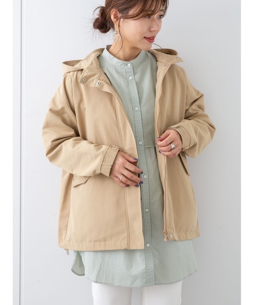 Green　Parks（グリーンパークス）の「ショートマンパ＊（マウンテンパーカー・レディース・ライトカーキ/アイボリー/ベージュ/ネイビー・FREE）」の11枚目の写真