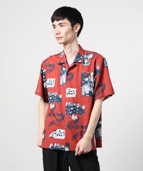 アズマ×リョウジヤマダ　シャツ　0　ブラック　アロハシャツ Azuma.（アズマ）の「Azuma. × RYOJI YAMADA ALOHA SHIRT (21SH