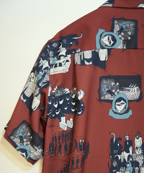 アズマ×リョウジヤマダ　シャツ　0　ブラック　アロハシャツ Azuma - × RYOJI YAMADA ALOHA SHIRT(RED) | HAZE