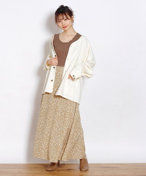 Crisp yours(クリスプユアーズ)の「フロートフレアスカート(スカート・レディース・ブラウン/アイボリー・FREE)」の15枚目の写真