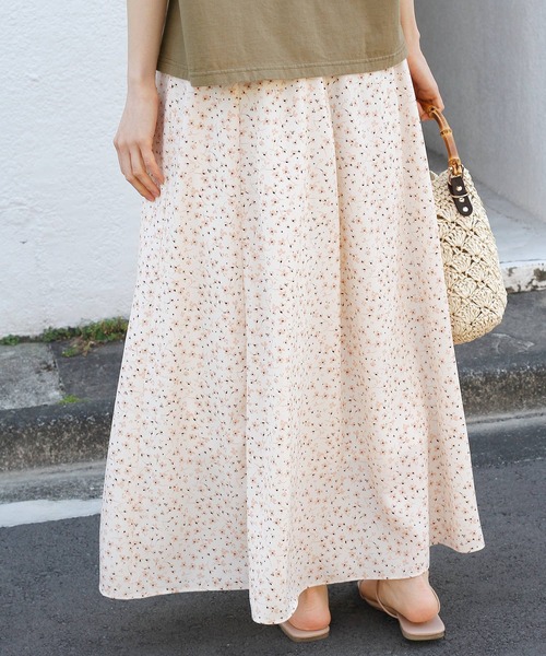 Crisp yours(クリスプユアーズ)の「フロートフレアスカート(スカート・レディース・ブラウン/アイボリー・FREE)」の13枚目の写真