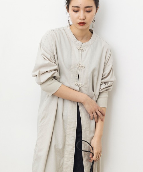 khakito(カーキト)の「チャイナロングガウン(ワンピース・レディース・ライトグレー/ライトカーキ/ライトベージュ・FREE)」の12枚目の写真
