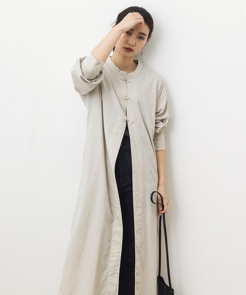 khakito(カーキト)の「チャイナロングガウン(ワンピース・レディース・ライトグレー/ライトカーキ/ライトベージュ・FREE)」の15枚目の写真