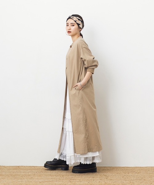 khakito(カーキト)の「チャイナロングガウン(ワンピース・レディース・ライトグレー/ライトカーキ/ライトベージュ・FREE)」の21枚目の写真