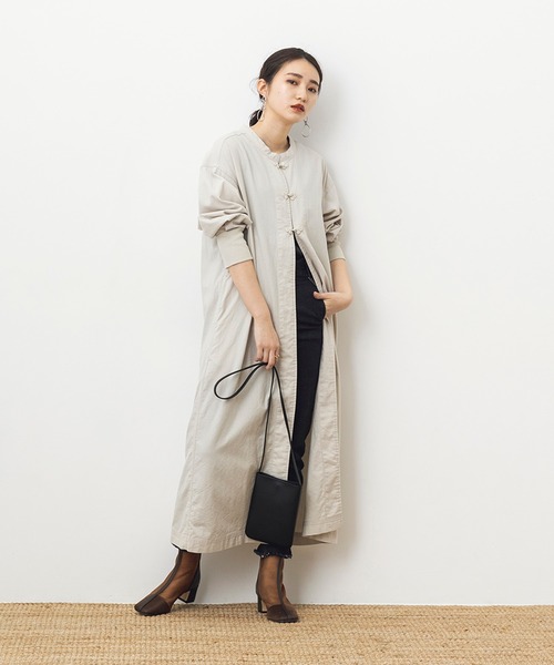 khakito(カーキト)の「チャイナロングガウン(ワンピース・レディース・ライトグレー/ライトカーキ/ライトベージュ・FREE)」の10枚目の写真