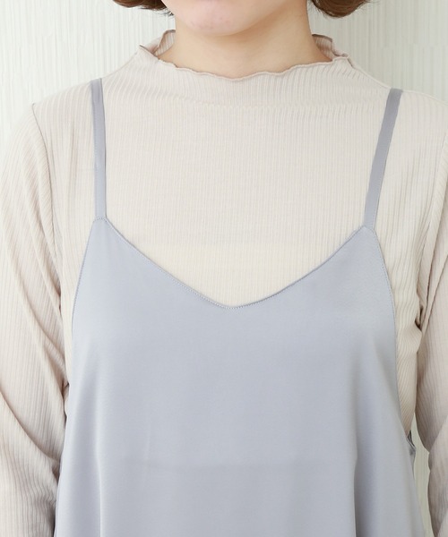 n'ee-ne（ネーネ）の「サテンワンピース+テレコインナー　セット（ワンピース・レディース・ベージュ/ブルー/グリーン/ネイビー・M）」の10枚目の写真