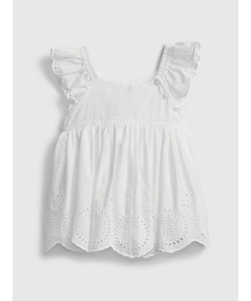 GAP(ギャップ)の「アイレットスカート (ベビー)(シャツ/ブラウス・キッズ・ホワイト・0-3M/3-6M/6-12M/12-18M/18-24M)」の1枚目の写真