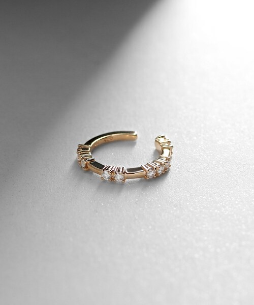 K10ダイヤモンド 2×3連続 イヤーカフ