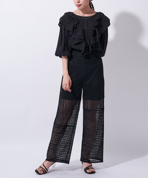 Chico（チコ）の「2wayボリュームフリルブラウス（シャツ/ブラウス・レディース・ホワイト/ミント/ブラック・FREE）」の17枚目の写真