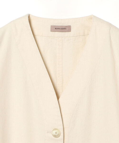 BEAMS LIGHTS（ビームスライツ）の「BEAMS LIGHTS / OX Vネック ブルゾン（ブルゾン・レディース・ホワイト系その他5/ネイビー・ONE SIZE）」の7枚目の写真