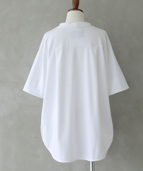 n'OrLABEL(ノアールレーベル)の「『モックネック×ラウンドヘムTシャツ』(Tシャツ/カットソー・レディース・ブラウン/オフホワイト/ブラック/パープル/チャコール/ライトカーキ/グレイッシュベージュ・2/1)」の12枚目の写真