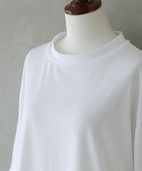 n'OrLABEL(ノアールレーベル)の「『モックネック×ラウンドヘムTシャツ』(Tシャツ/カットソー・レディース・ブラウン/オフホワイト/ブラック/パープル/チャコール/ライトカーキ/グレイッシュベージュ・2/1)」の13枚目の写真