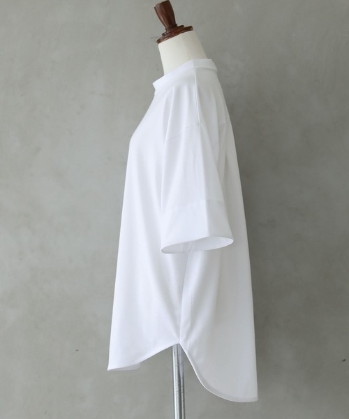 n'OrLABEL(ノアールレーベル)の「『モックネック×ラウンドヘムTシャツ』(Tシャツ/カットソー・レディース・ブラウン/オフホワイト/ブラック/パープル/チャコール/ライトカーキ/グレイッシュベージュ・2/1)」の11枚目の写真